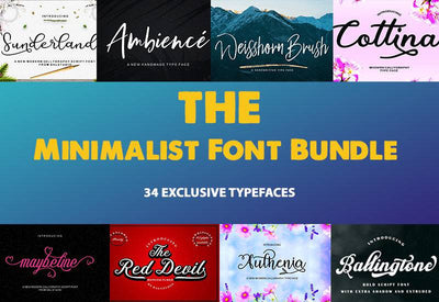 The Minimalist Font Bundle - 34 Exclusive Fonts - Artixty