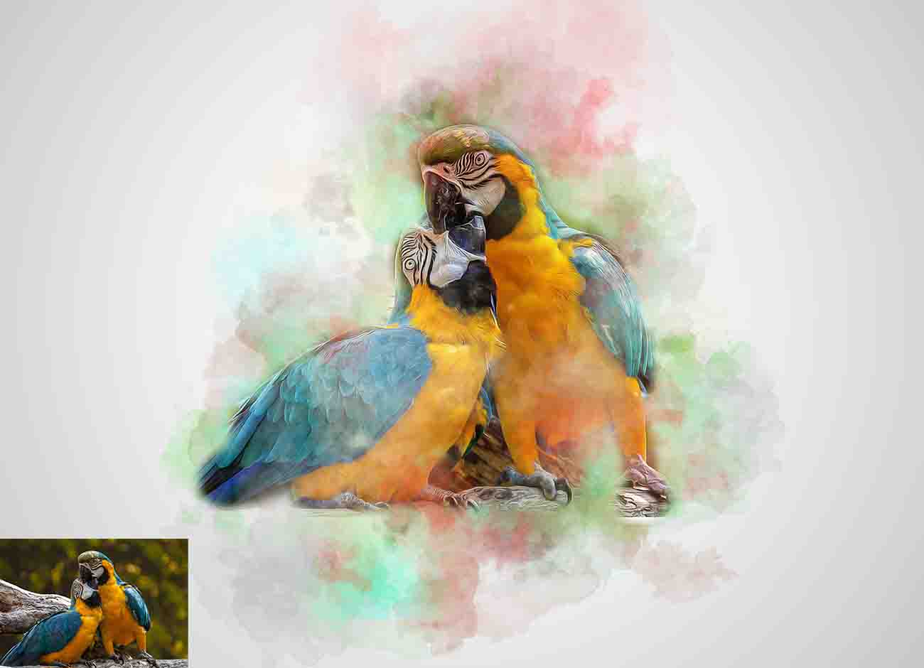 16 Watercolor Painting Photoshop Action Bundle - Artixty