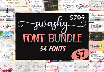 The Swashy Font Bundle - 54 Fonts - Artixty