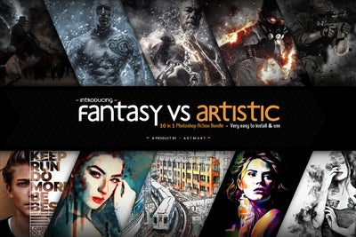 Fantasy vs Artistic 10 in 1 Photoshop Actions Bundle - Artixty