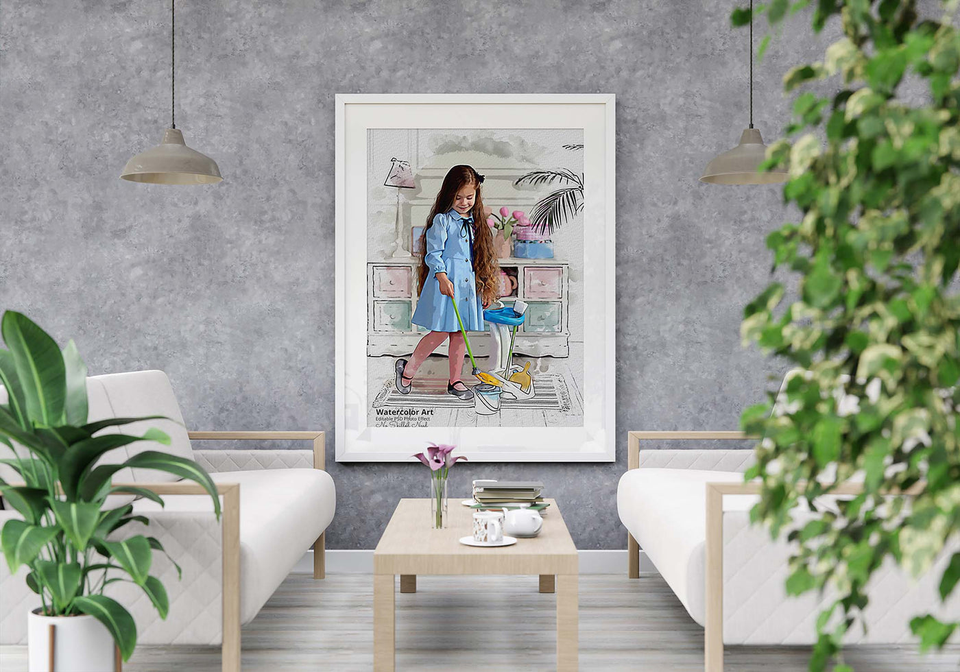 30 Portrait Watercolor Photo Effect Templates - Artixty