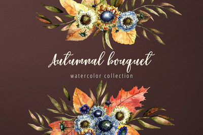 Soft Autumn Watercolor Design Bundle - Artixty