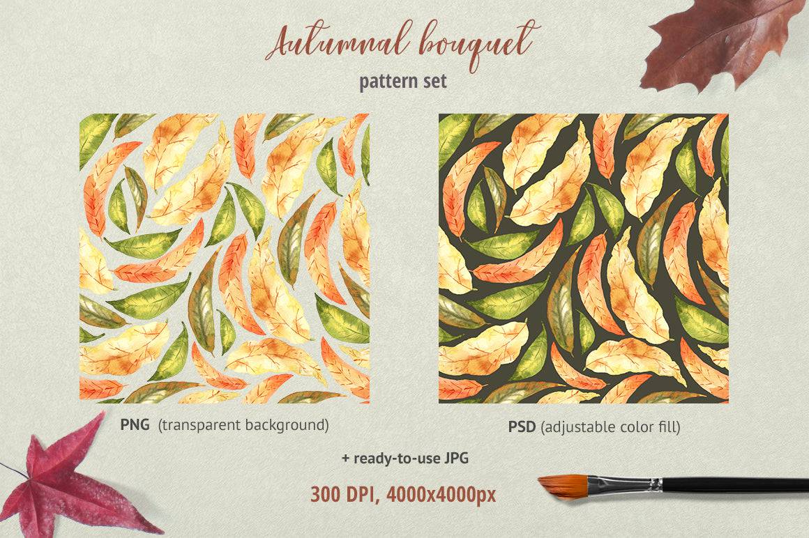Soft Autumn Watercolor Design Bundle - Artixty
