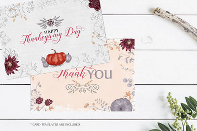Soft Autumn Watercolor Design Bundle - Artixty