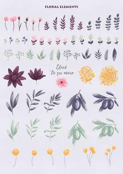 Soft Autumn Watercolor Design Bundle - Artixty