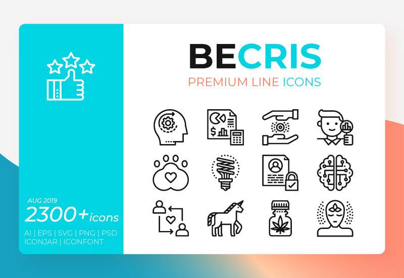 2300+ Becris Premium Line Icon Pack - Artixty