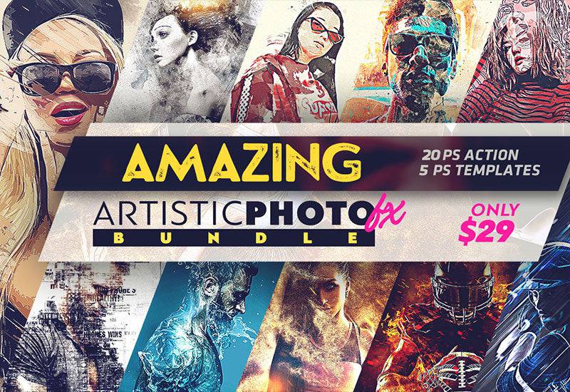 Amazing Artistic Photoshop Actions Bundle - Artixty