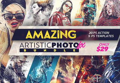 Amazing Artistic Photoshop Actions Bundle - Artixty