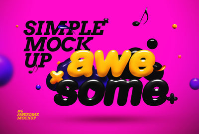 Awesome 3D Text Mockup Mega Bundle - Artixty