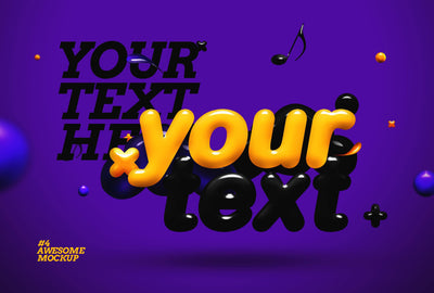 Awesome 3D Text Mockup Mega Bundle - Artixty