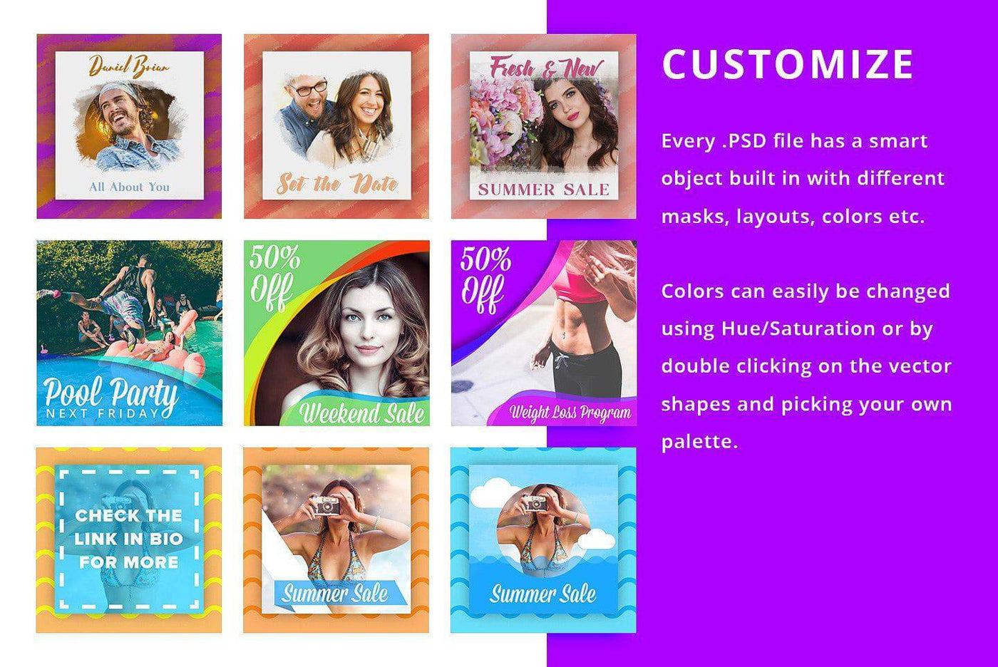 8-In-1 Animated Social Media Templates Bundle - Artixty