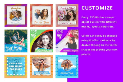 8-In-1 Animated Social Media Templates Bundle - Artixty