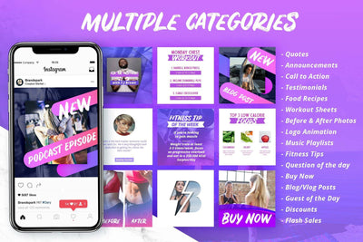 8-In-1 Animated Social Media Templates Bundle - Artixty