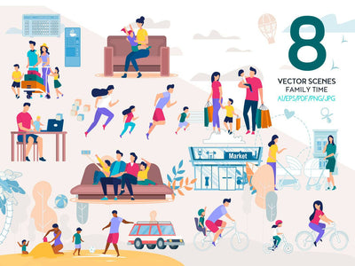 24-In-1 Flat Illustrations Mega Bundle - Artixty