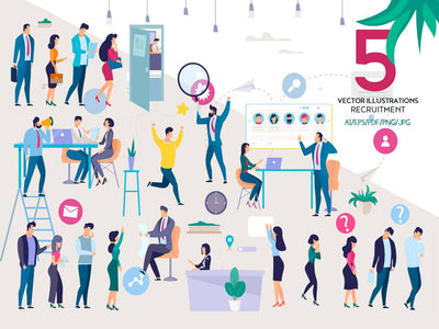 24-In-1 Flat Illustrations Mega Bundle - Artixty