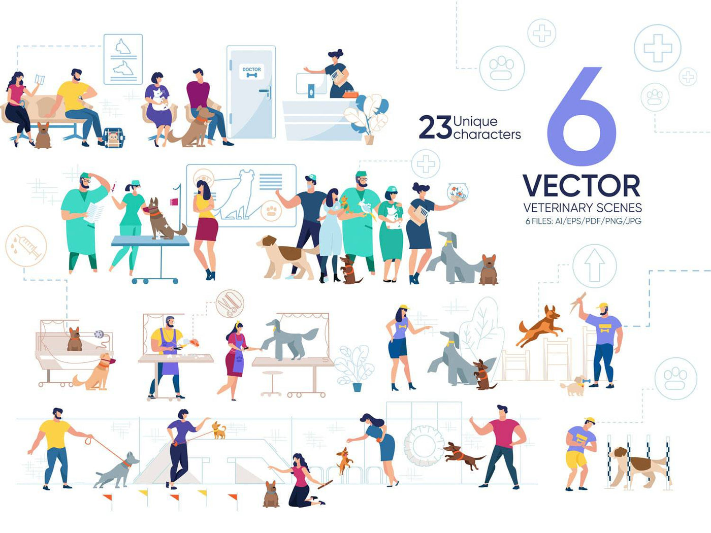 24-In-1 Flat Illustrations Mega Bundle - Artixty