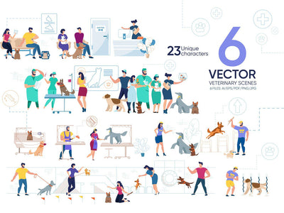 24-In-1 Flat Illustrations Mega Bundle - Artixty