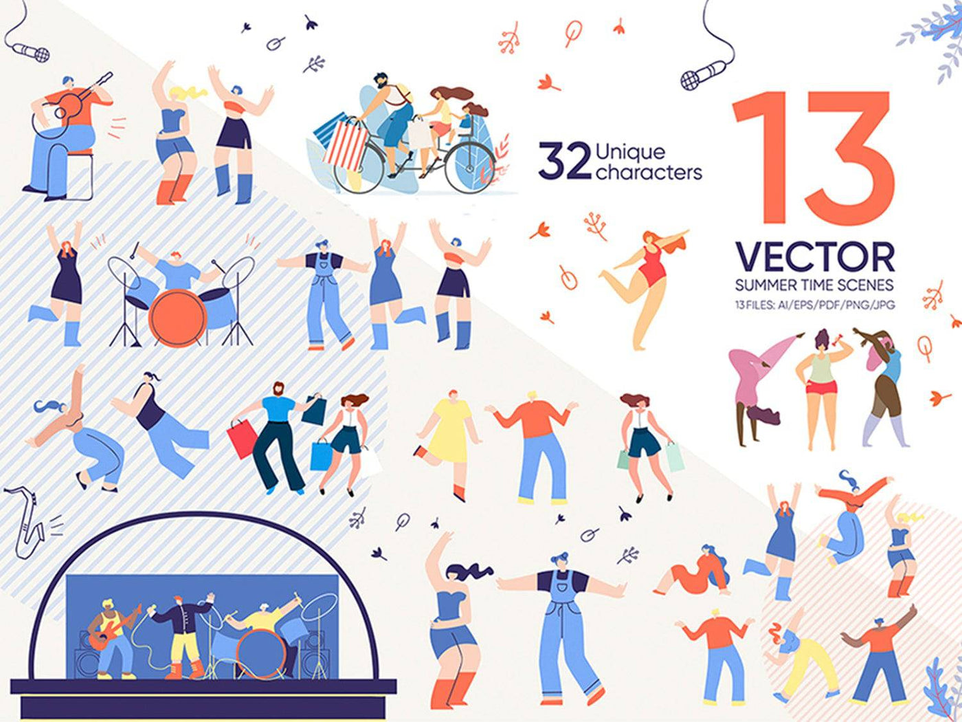 24-In-1 Flat Illustrations Mega Bundle - Artixty