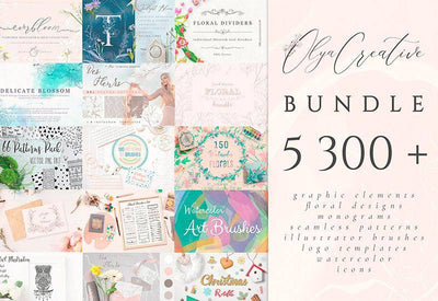5300-In-1 Design Bundle By Olya Creative - Artixty