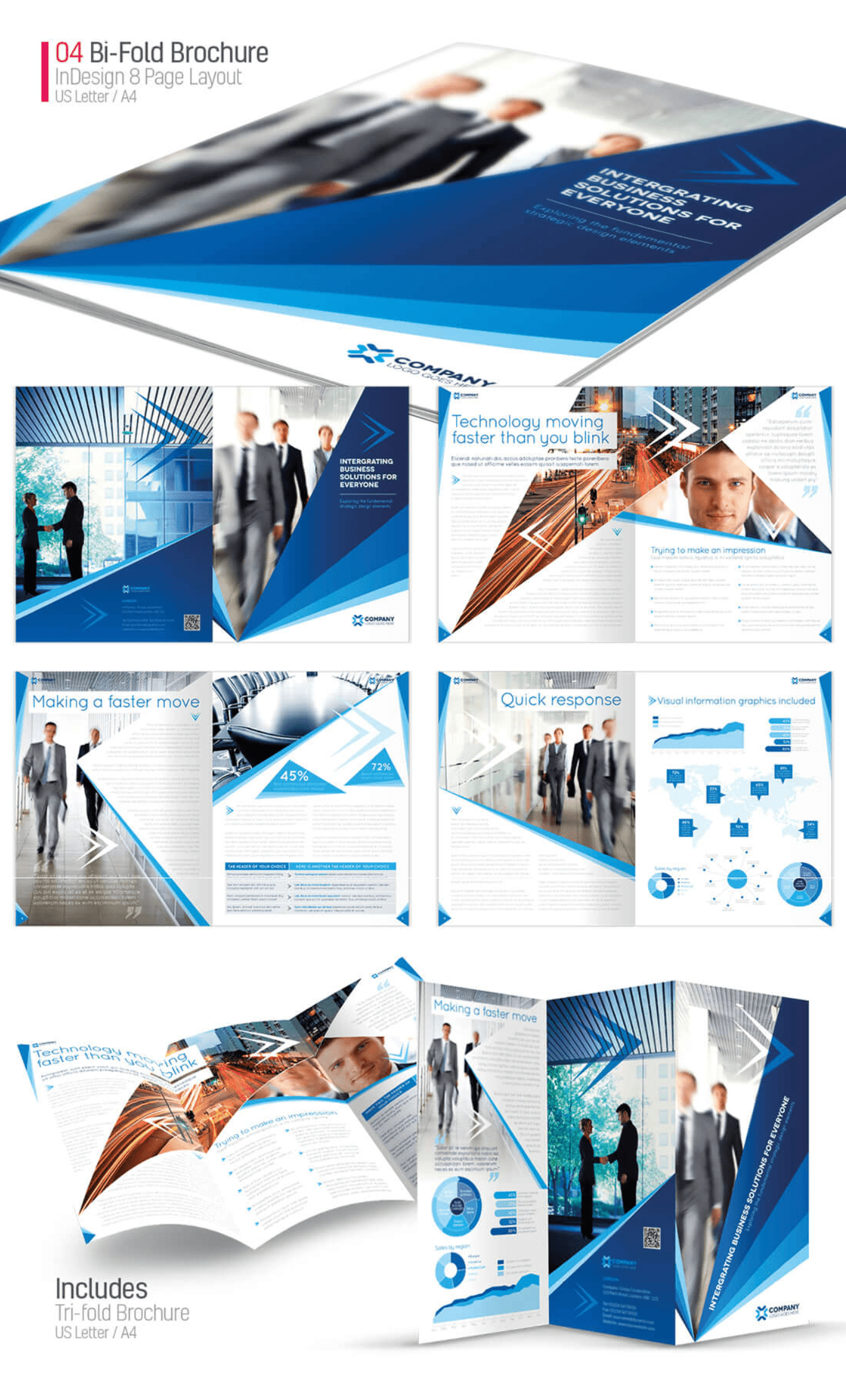 8 Print-Ready Bi-Fold & Tri-Fold Brochure Templates - Artixty