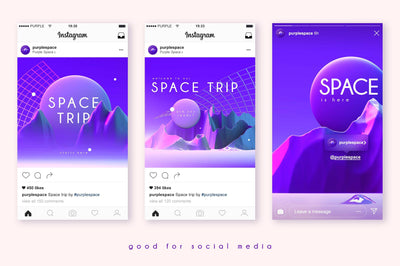 Purple Space - 160+ Eye-Catching Elements - Artixty