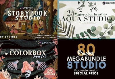 The Studio Bundle - 80 Procreate Brushes - Artixty