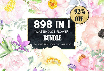 The Watercolor Flowers Mega Bundle - Artixty