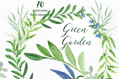 70-In-1 Mega Watercolor Graphics Bundle - Artixty