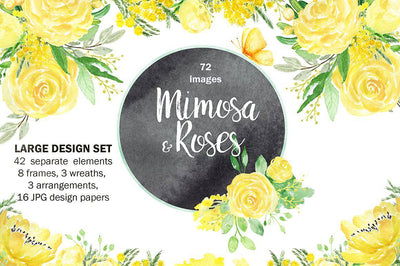 70-In-1 Mega Watercolor Graphics Bundle - Artixty