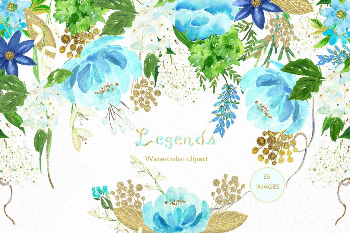 70-In-1 Mega Watercolor Graphics Bundle - Artixty