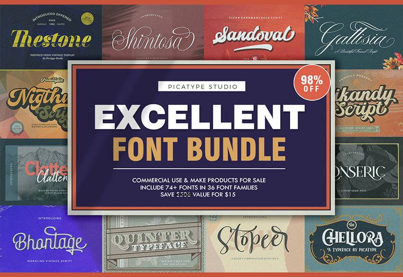 The Excellent Font Bundle - 74+ Fonts - Artixty