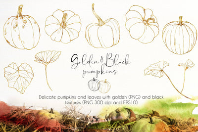 Pumpkins Watercolor Creative Design Bundle - Artixty