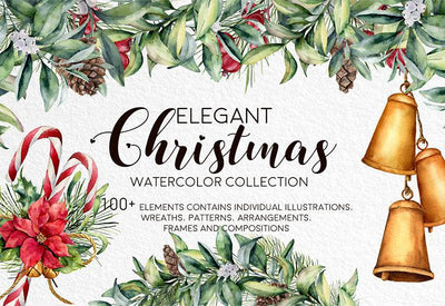 The Elegant Christmas Watercolor Bundle - Artixty