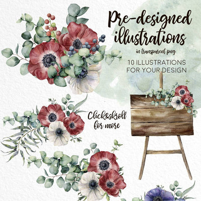 Eucalyptus Mania Watercolor Design Bundle - Artixty