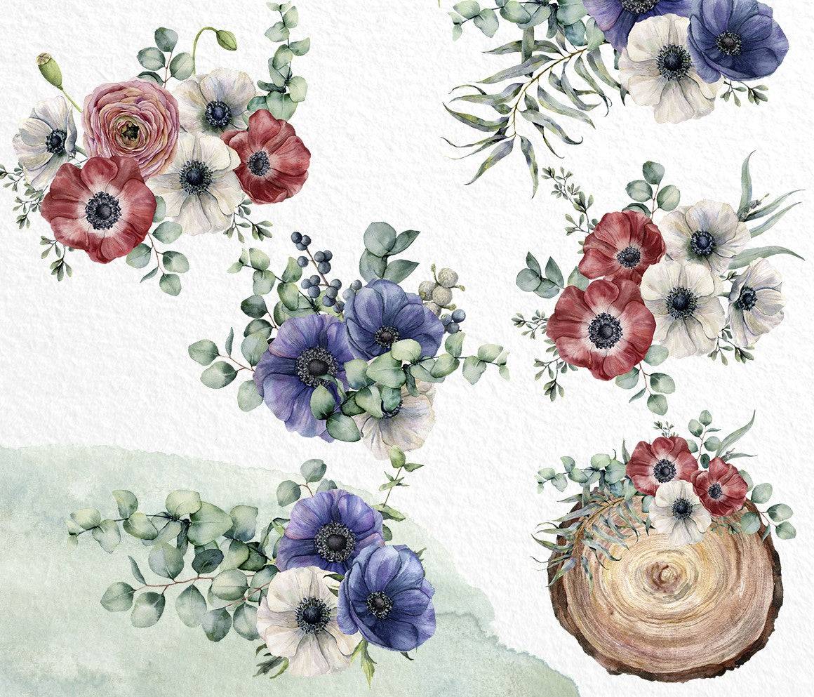 Eucalyptus Mania Watercolor Design Bundle - Artixty