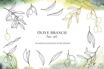 Olives Watercolor Elements Collection - Artixty