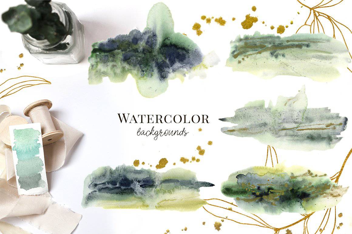 Olives Watercolor Elements Collection - Artixty