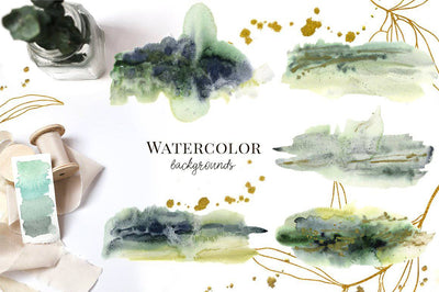 Olives Watercolor Elements Collection - Artixty