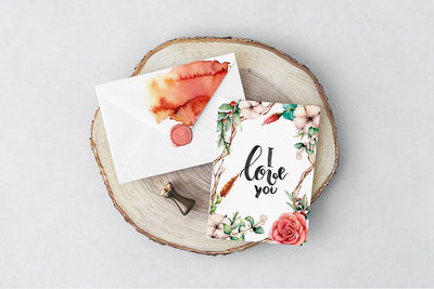 Fall In Love Watercolor Design Bundle - Artixty