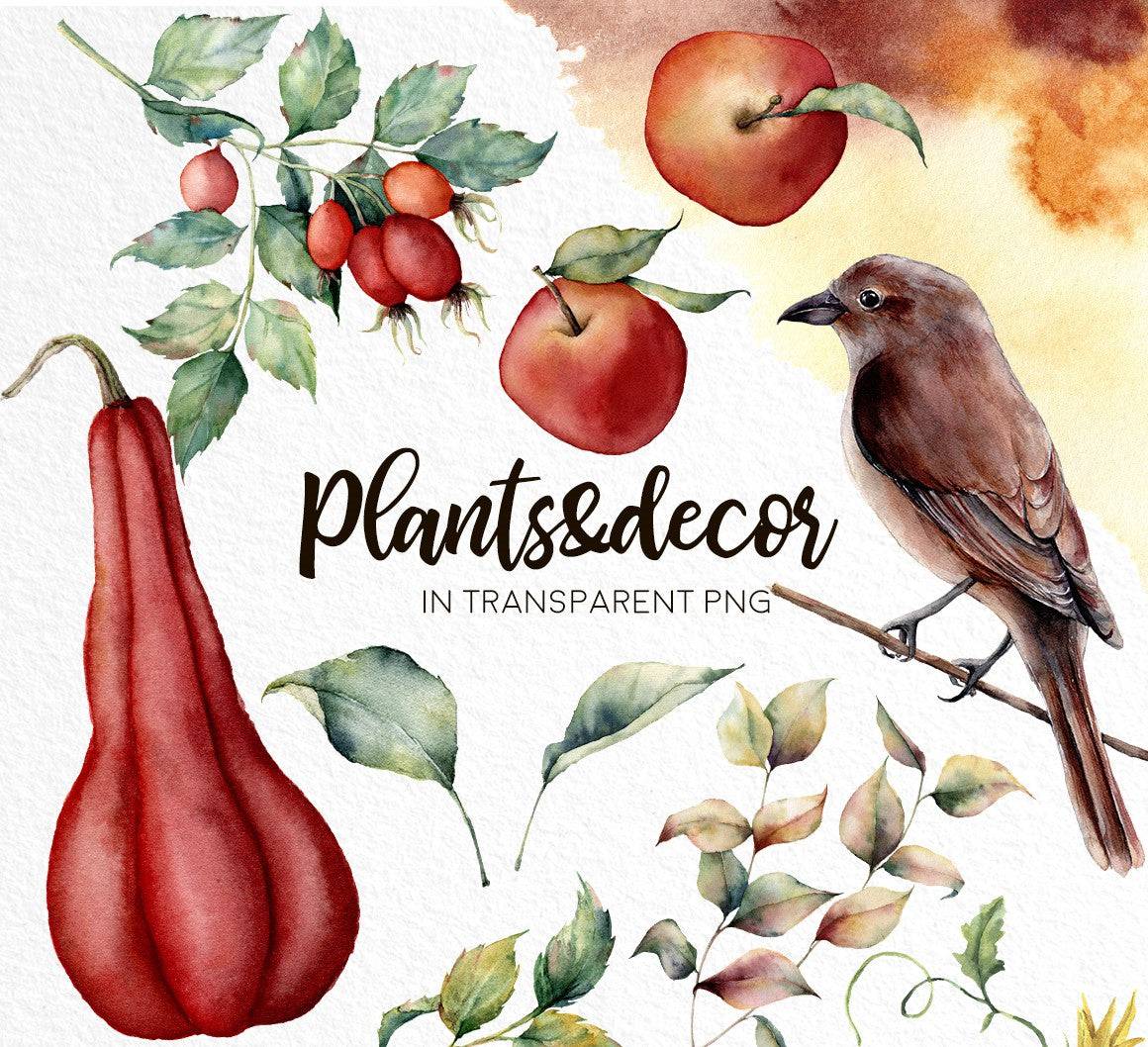 Fall In Love Watercolor Design Bundle - Artixty