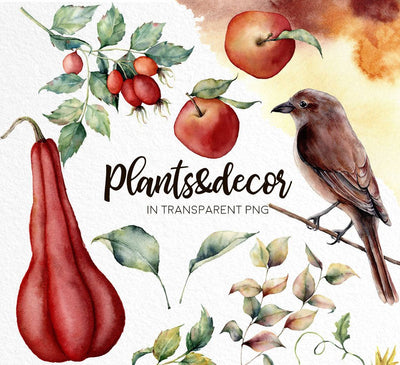 Fall In Love Watercolor Design Bundle - Artixty