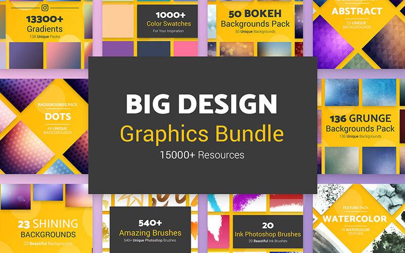 Big Design Graphics Bundle - 15,000+ Resources - Artixty