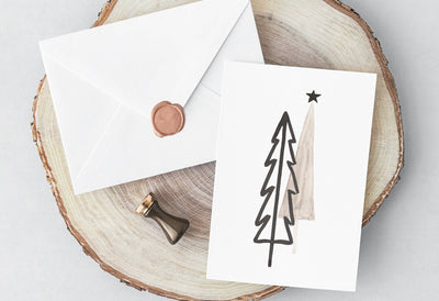 Watercolour Xmas Trees Sketch Bundle - Artixty