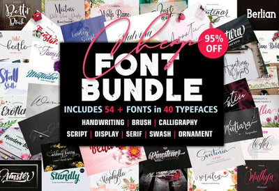 The Charming Font Bundle - 54 Assorted Fonts - Artixty