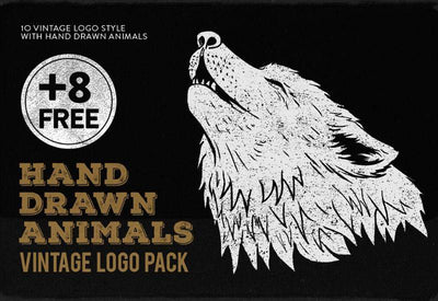 Hand Drawn Animals Vintage Logo Kit - Artixty