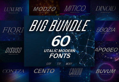 60 Italic Modern Fonts Mega Bundle - Artixty