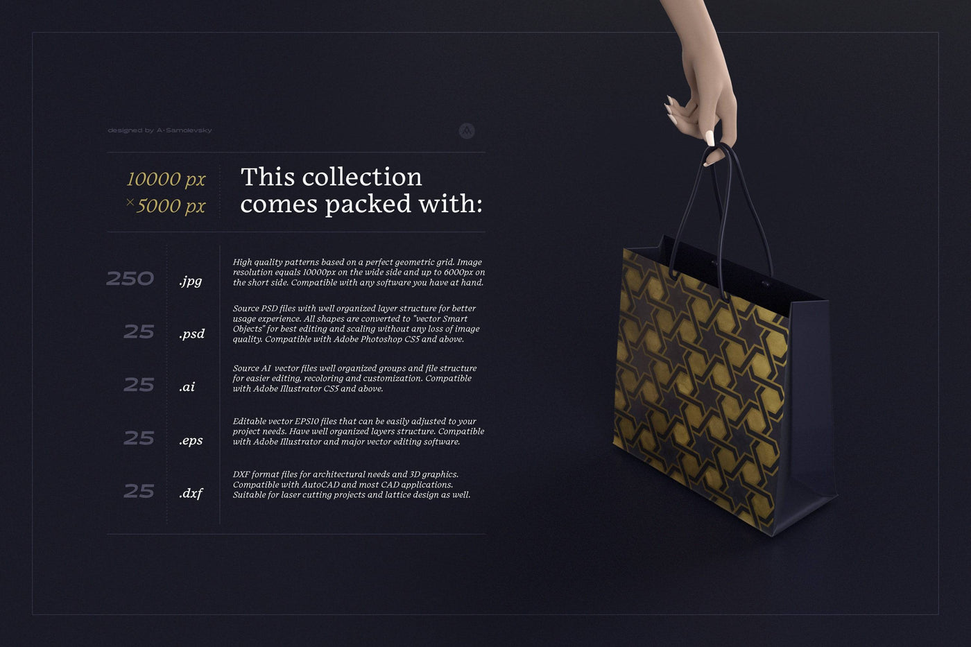 The Luxury Patterns Bundle - 250 Geometric Backgrounds - Artixty
