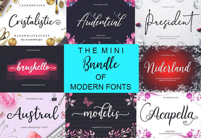 The Mini Bundle Of Modern Fonts - 10 Premium Fonts - Artixty