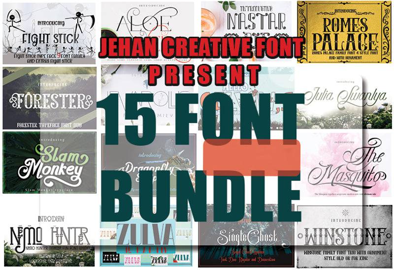 The Spectacular Font Bundle - 15 Fonts Collection - Artixty