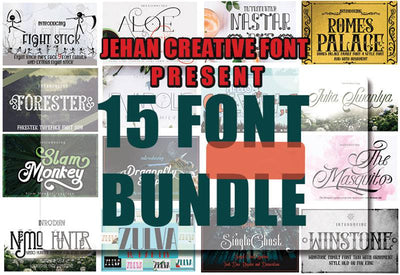 The Spectacular Font Bundle - 15 Fonts Collection - Artixty